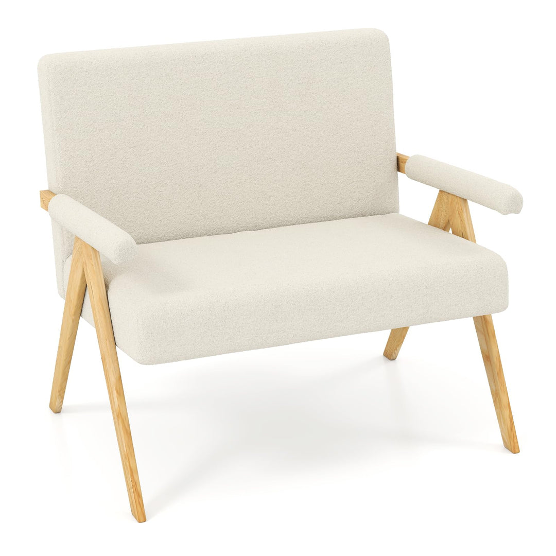 Giantex Loveseat Sofa with Armrests and Wooden Legs