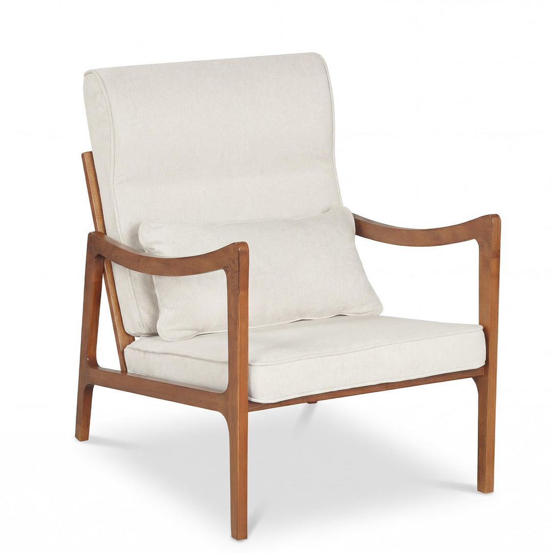 Giantex Faux Leather Upholstered Armchair with Lumbar Pillow for Living Room &amp; Bedroom