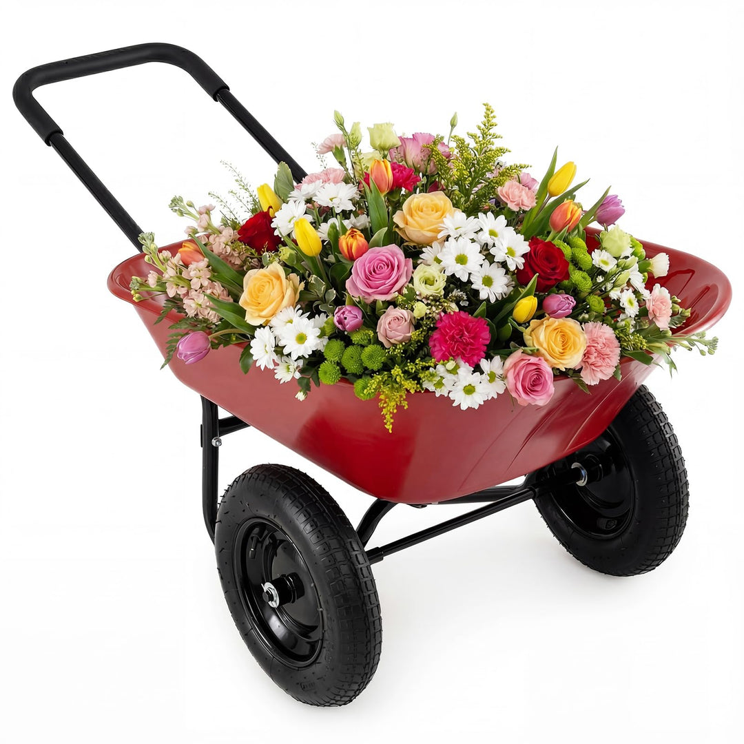 Giantex Dual-Wheel Garden Cart for Outdoor Yard Lawn Gardening Construction Use