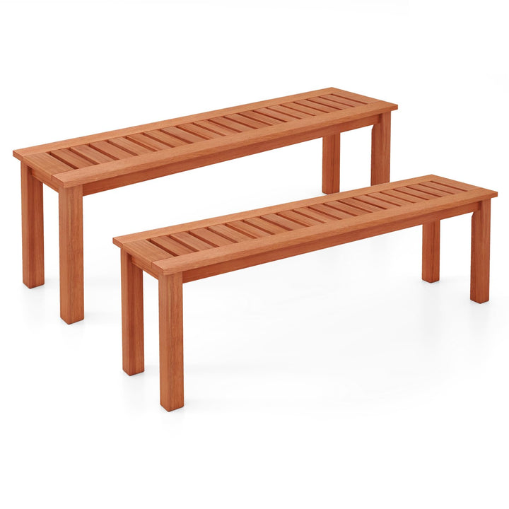 Giantex Outdoor Bench with Slatted Seat for Patio Dining