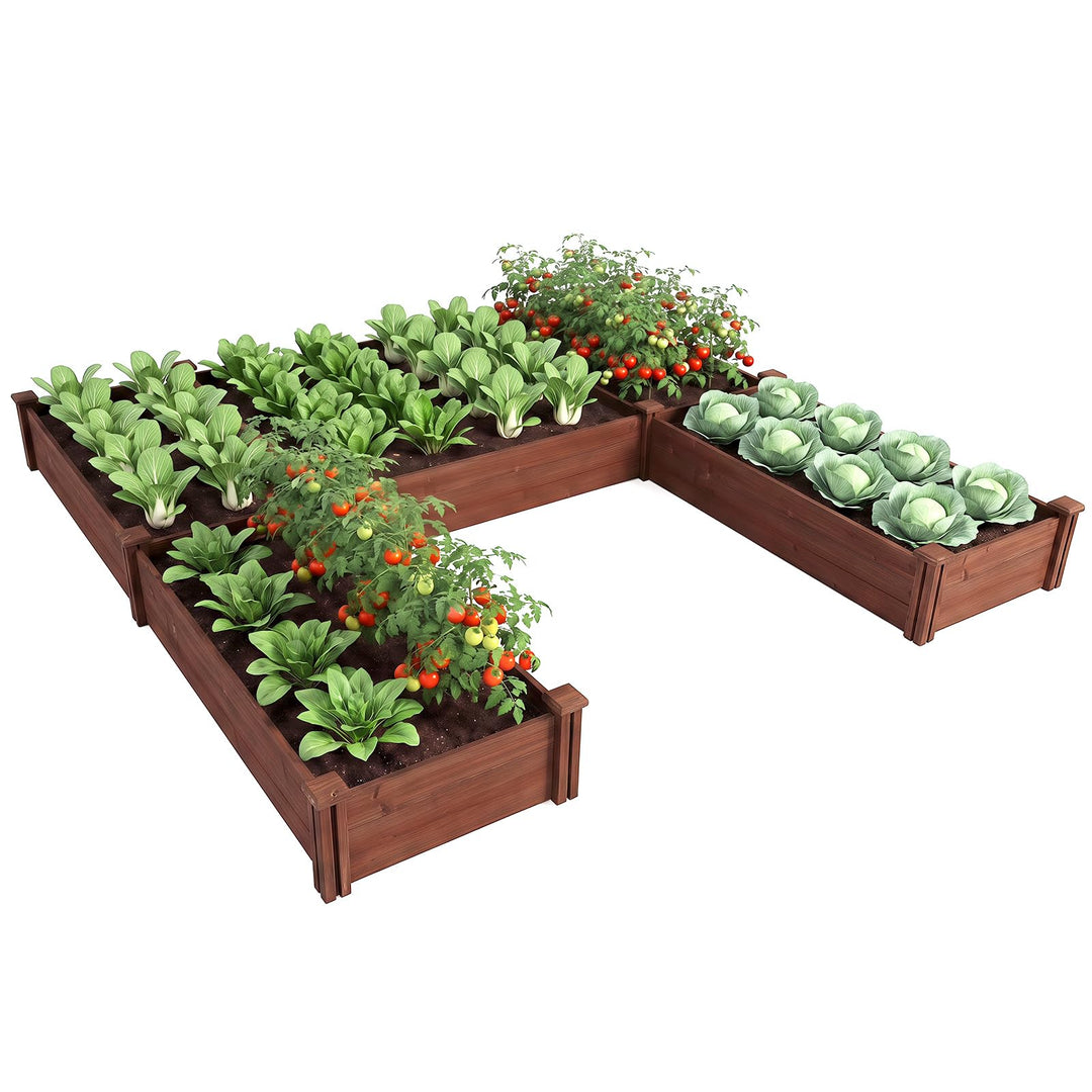 GIANTEX U-Shaped Raised Garden Bed with Open Bottom For Vegetables