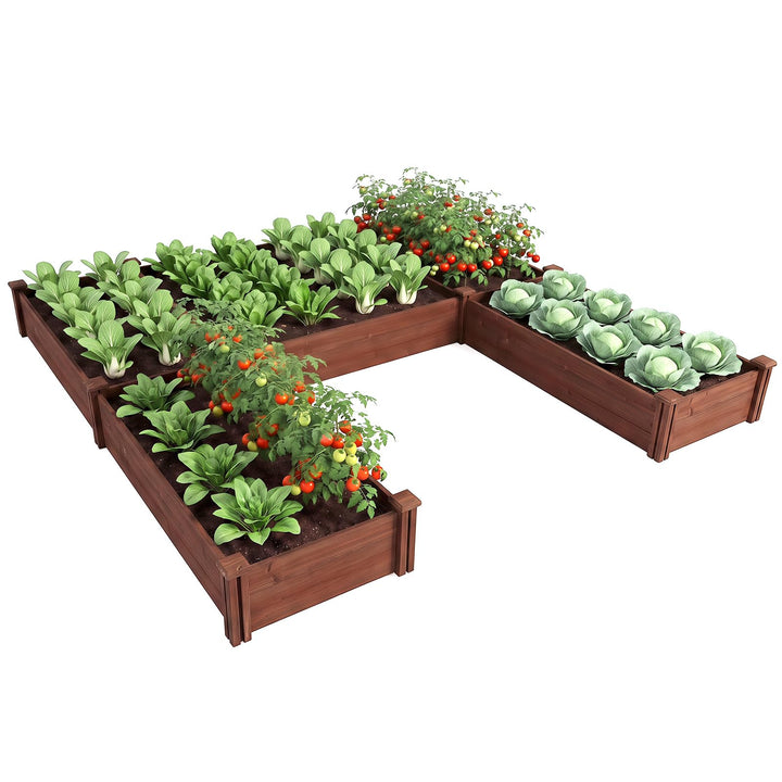 GIANTEX U-Shaped Raised Garden Bed with Open Bottom For Vegetables