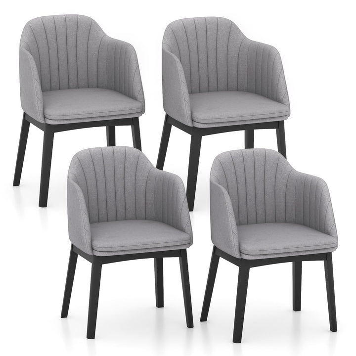 Giantex Modern Dining Chairs, Upholstered Velvet Accent Chairs w/Curved Backrests & Rubber Wood Legs
