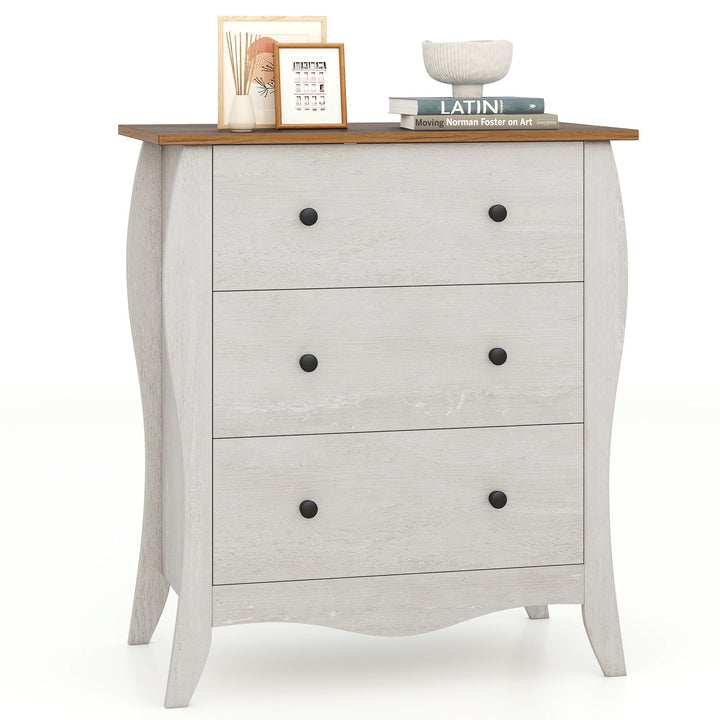 Giantex Storage Cabinet with Foldable & Detachable Fabric Drawers, Anti-Tipping Kit, 26.5” x 15” x 30” Farmhouse Floor Cabinet