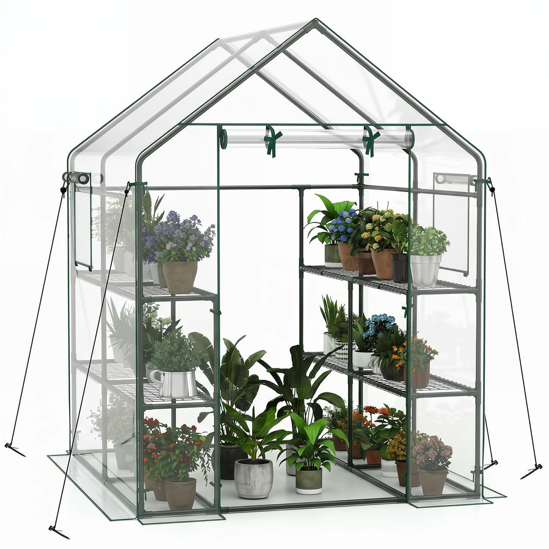 Giantex 57”L x 57”W x 77”H Walk-in Greenhouse for Outdoors