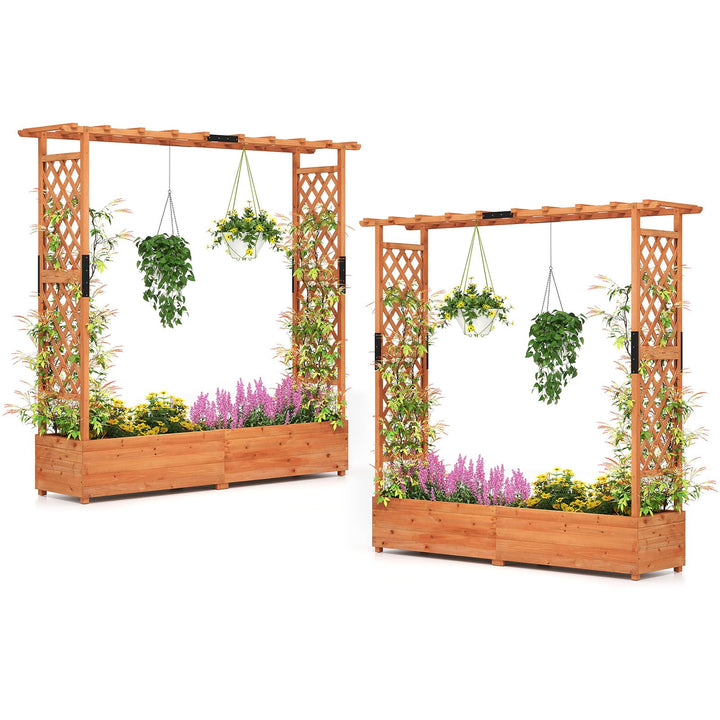 Giantex Raised Garden Bed with Trellis and Hanging Roof