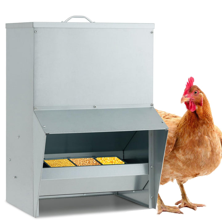 Giantex 50 lbs Galvanized Chicken Feeder