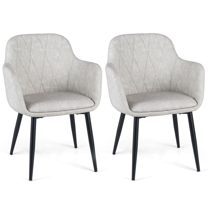 Giantex Dining Chairs Set with Curved Back &amp; Wide Seat