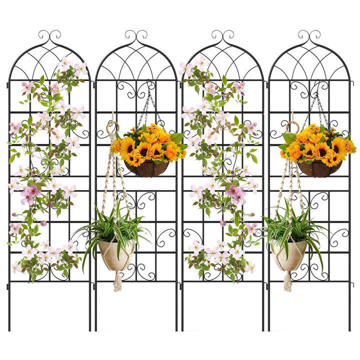 Giantex 2/4 Packs 71"x20"/86"x20" Metal Garden Trellis for Outdoor Climbing Plants