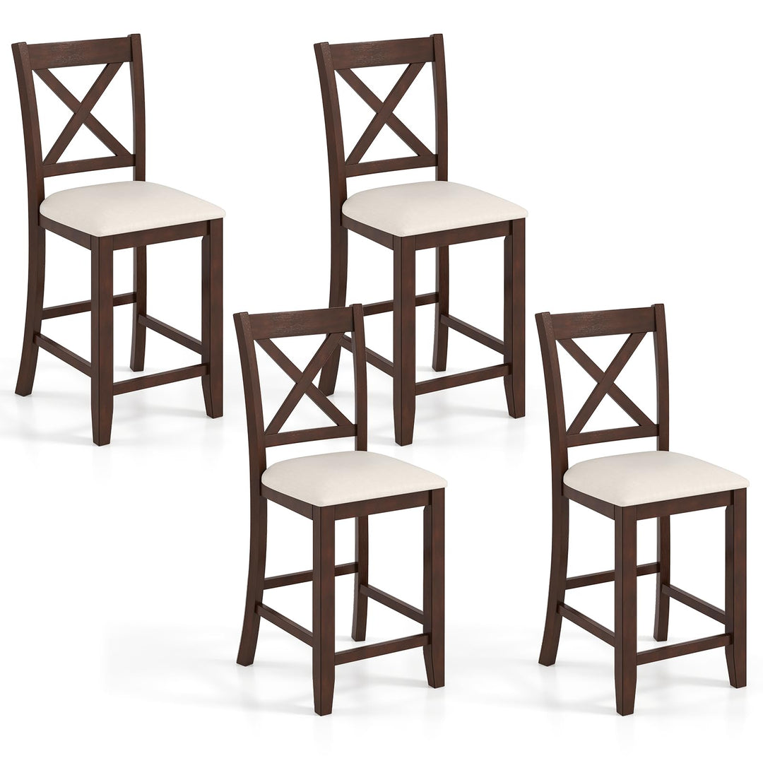 Giantex Farmhouse Counter Height Bar Stools with Footrest