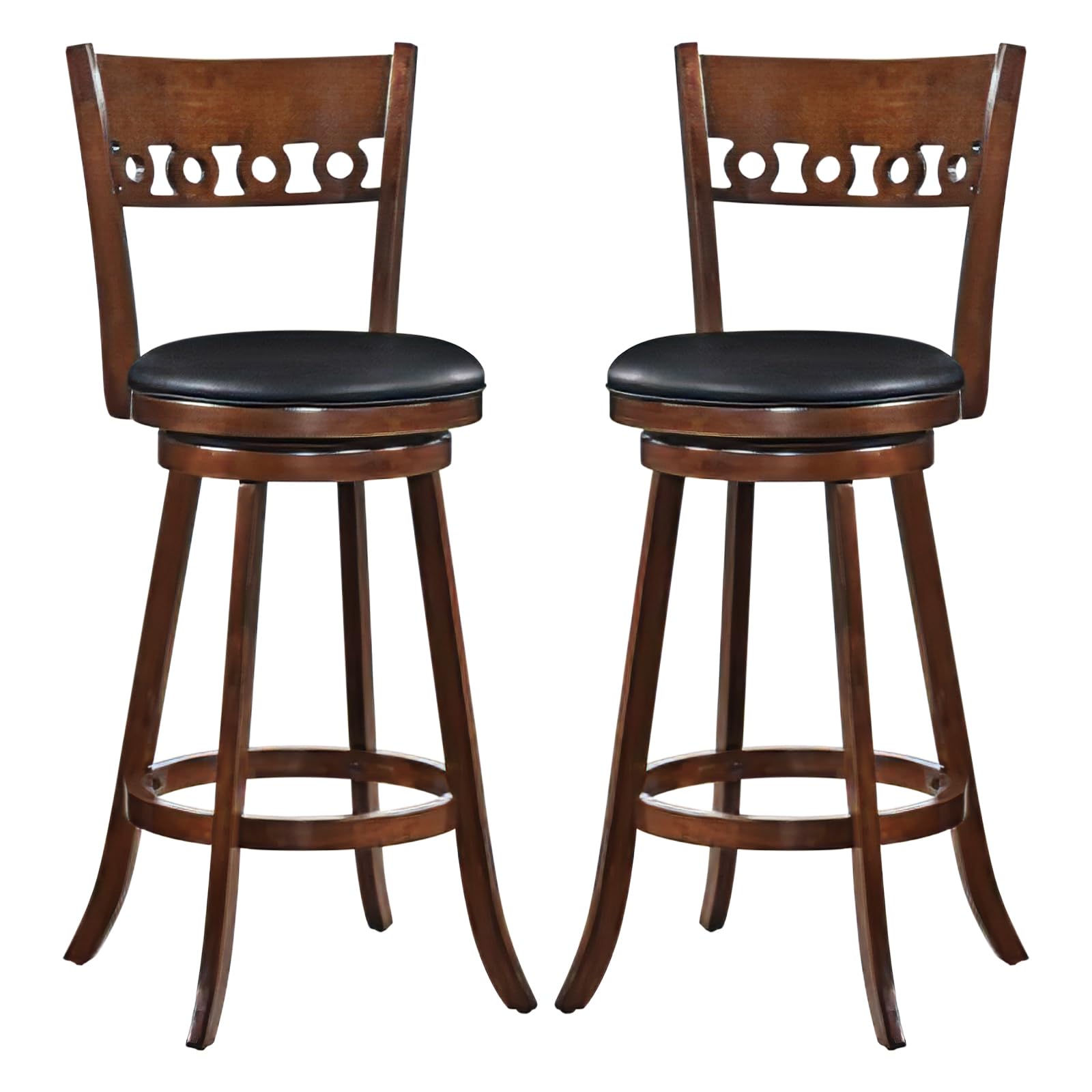 Giantex Swivel Bar Stools, Counter Height Bar Chairs with Back