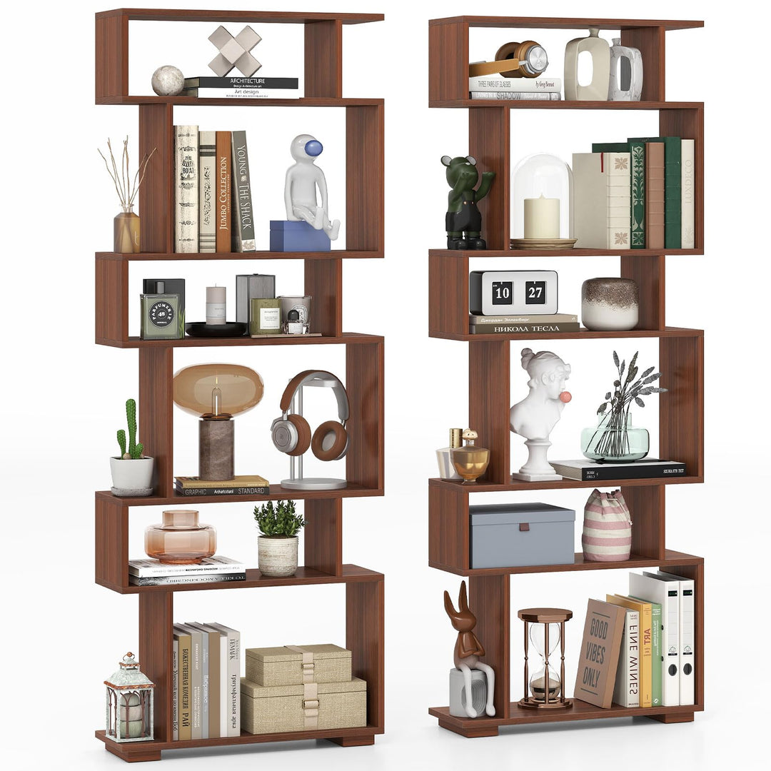 Giantex S Shaped Bookcase with 2 Anti Tipping Kits