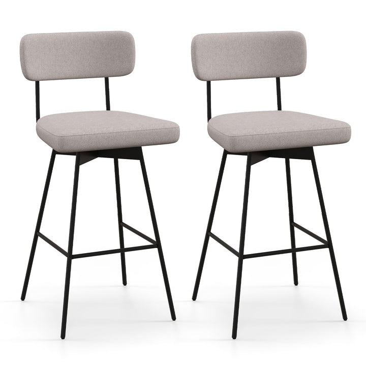 Giantex Swivel Bar Stools,  Upholstered Bar Height Bar Chairs w/Padded Seat & Backrest