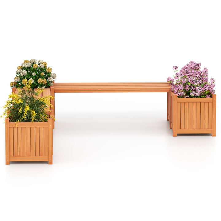 Giantex 2/4 in 1 Outdoor Bench with 2/4 Raised Garden Beds