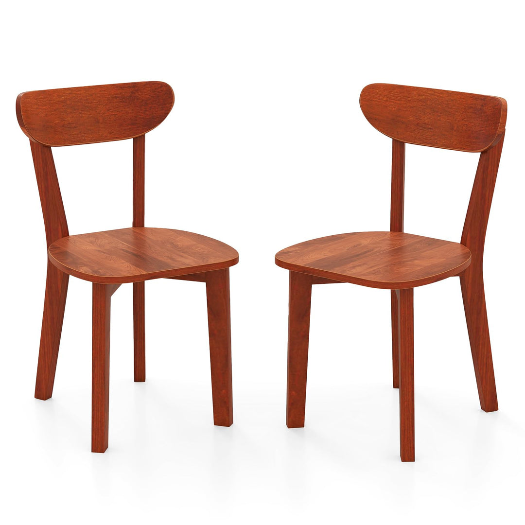 Giantex Wooden Dining Chairs, Kitchen Chairs w/Curved Backrest & Solid Rubber Wood Frame