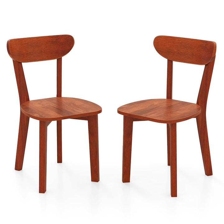 Giantex Wooden Dining Chairs, Kitchen Chairs w/Curved Backrest & Solid Rubber Wood Frame