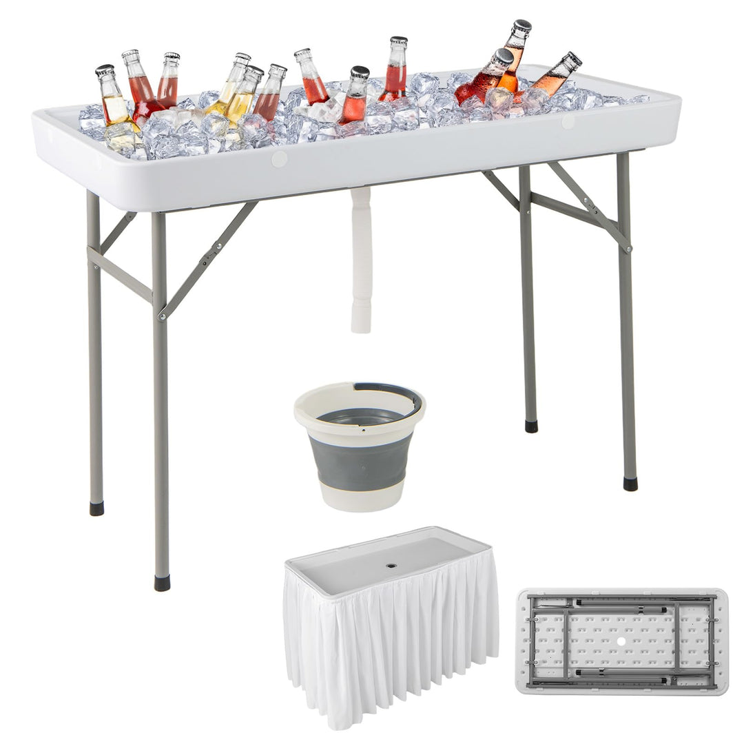 Giantex Folding Ice Cooler Table with Drain