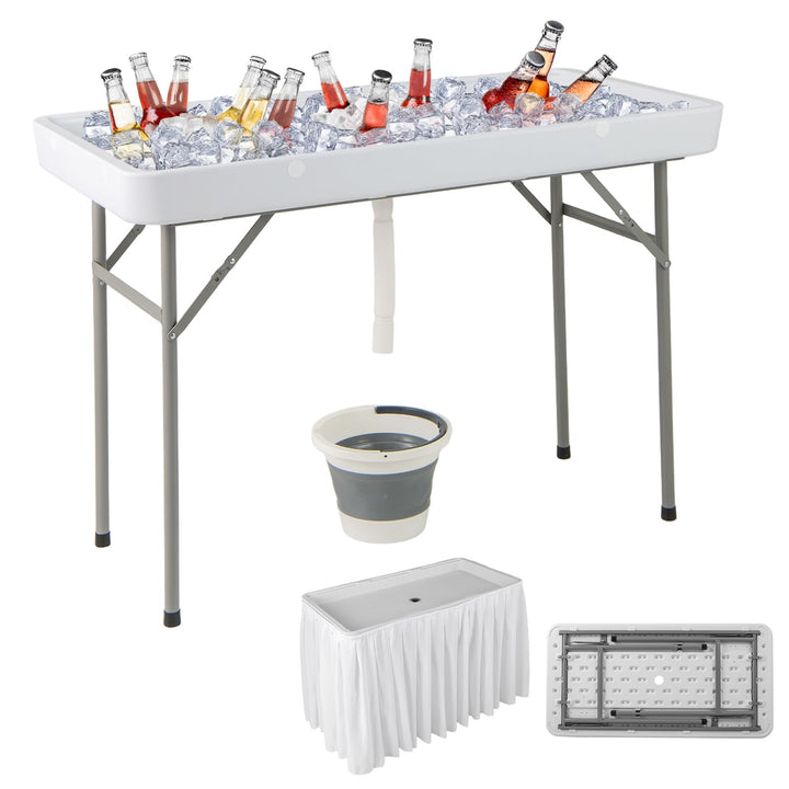 Giantex Folding Ice Cooler Table with Drain