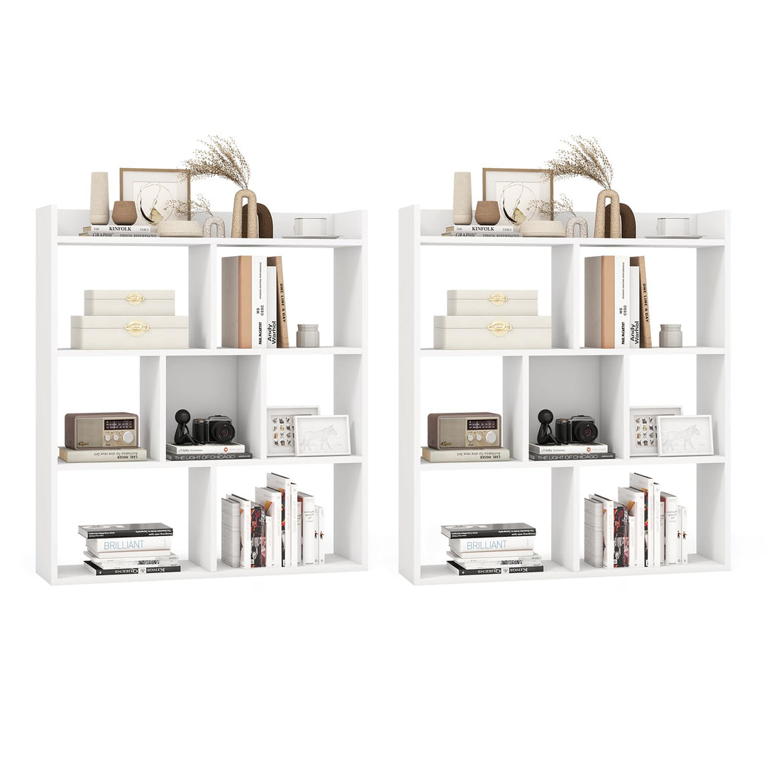 Giantex 7 Cube Bookshelf with Anti Toppling Devices for Living Room