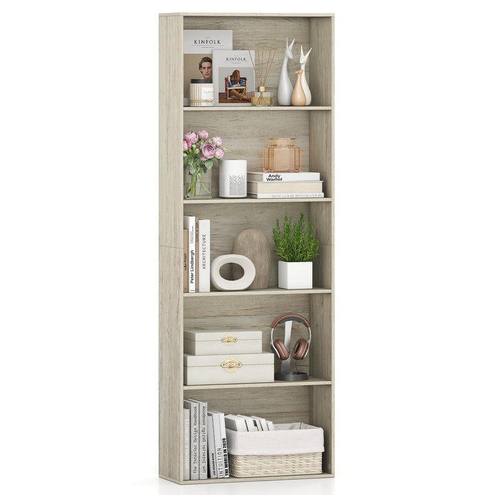 Giantex 5-Tier Bookshelf Freestanding Bookcase with 5 Open Shelf