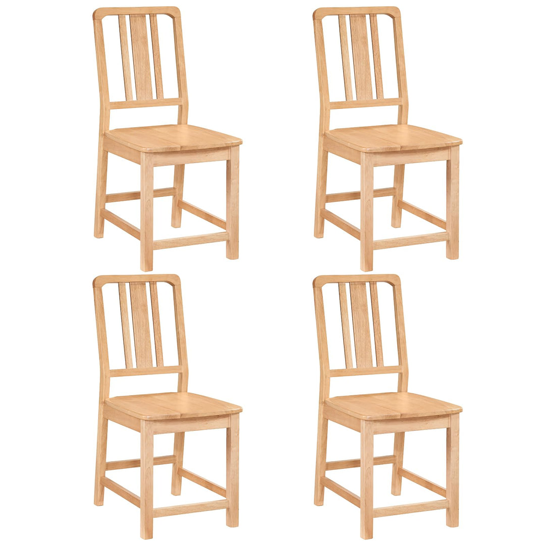 Giantex Rubber Wood Kitchen Chairs with Hollowed Backrest