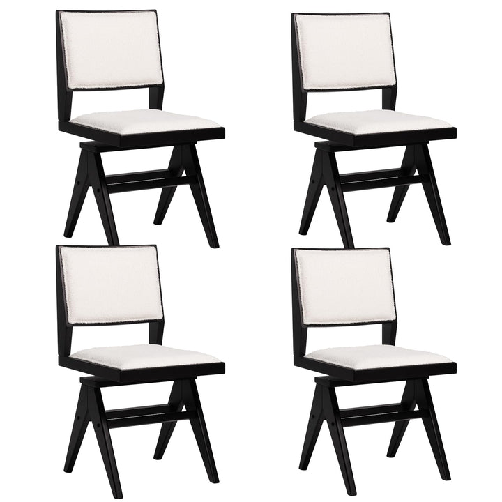 Giantex Swivel Dining Chairs Set of 2/4, Faux Sherpa Kitchen Chairs w/Rubber Wood Frame