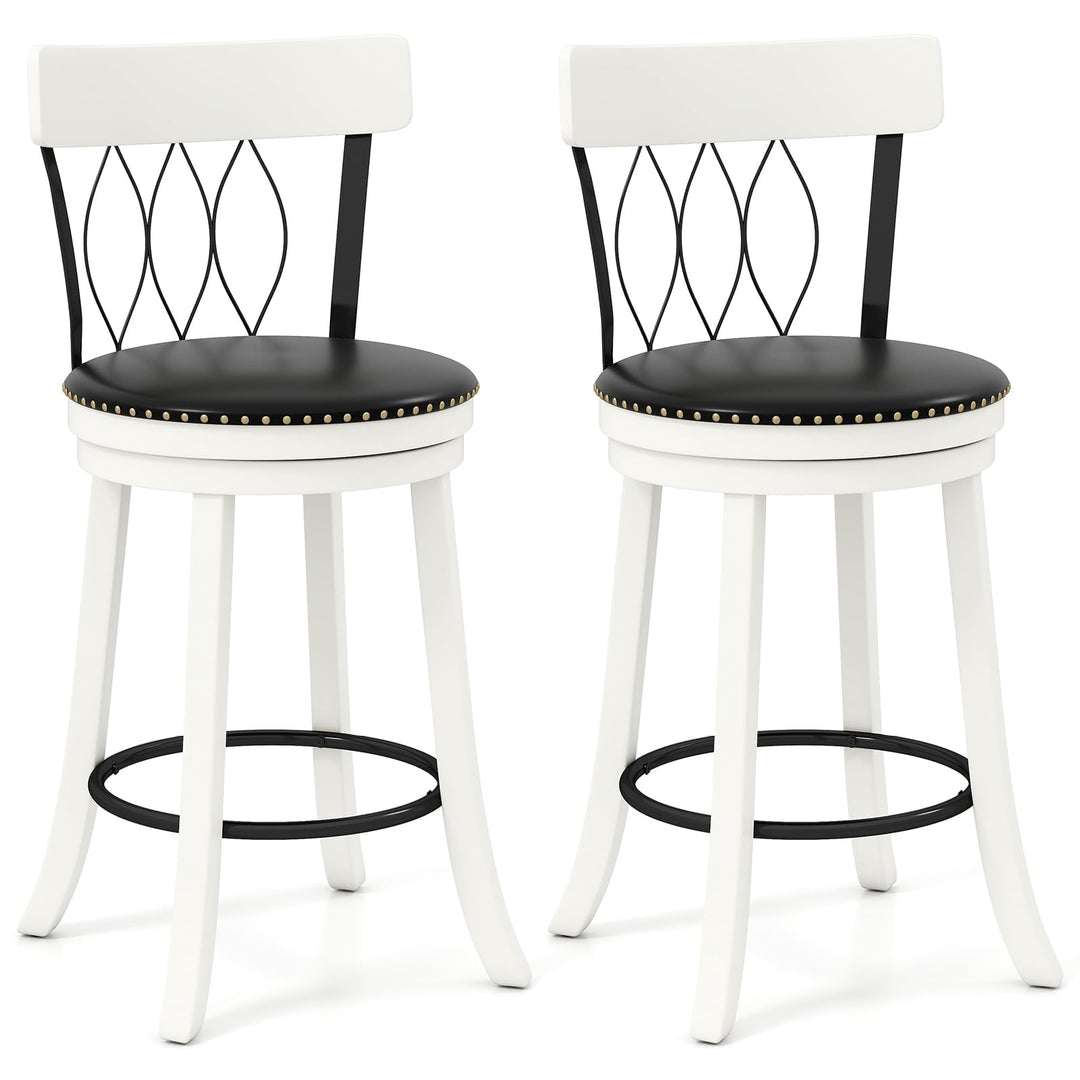 Giantex Swivel Bar Height Bar Chairs with Footrest