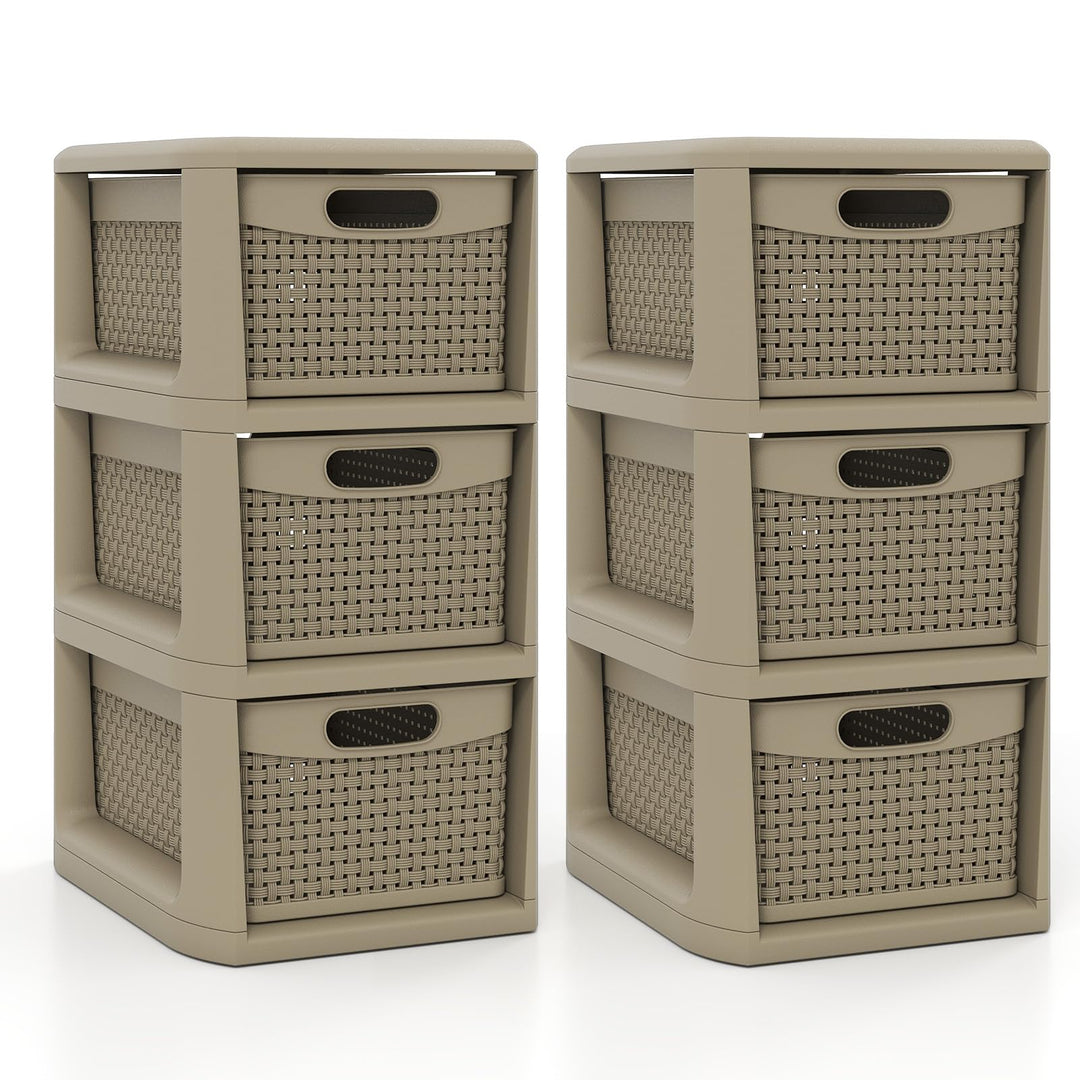 Giantex 3-Drawer Counterop &amp; Under-desk Compact Container Boxes for Office