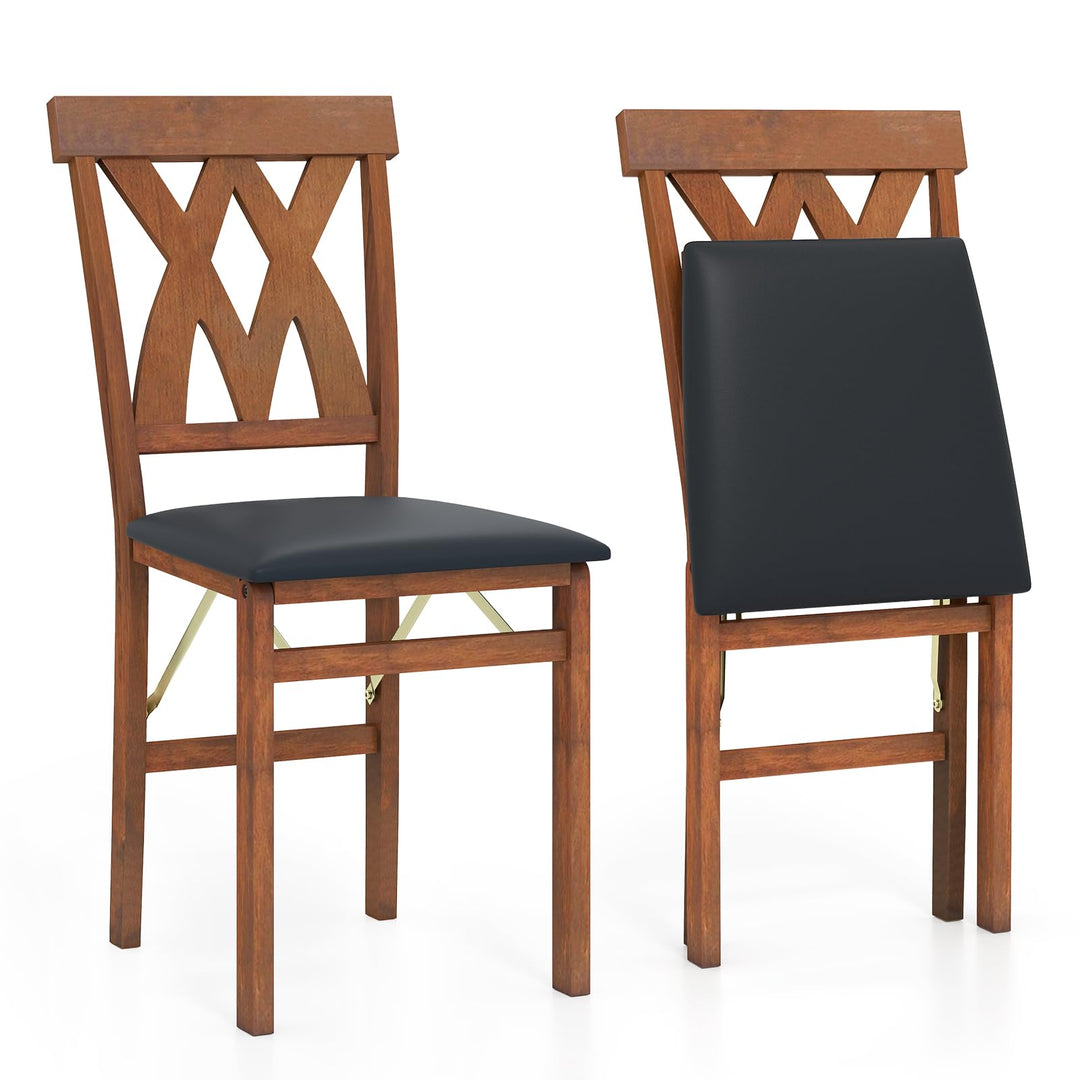 Giantex Folding Dining Chairs with Rubber Wood Frame