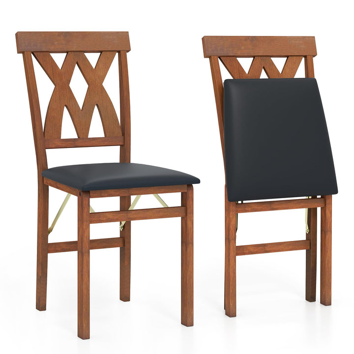 Giantex Folding Dining Chairs with Rubber Wood Frame