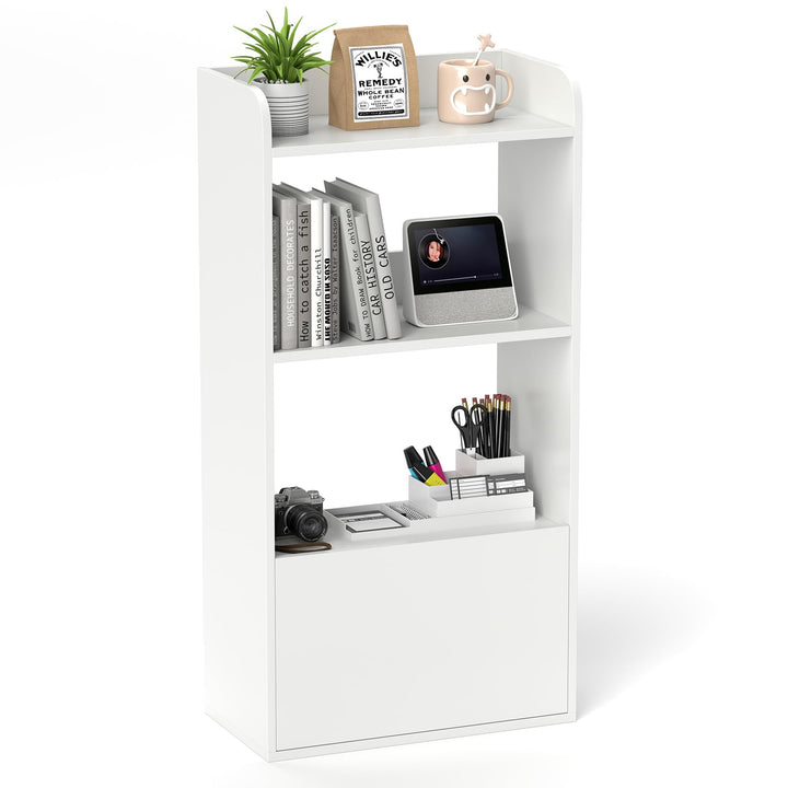 Giantex 4 Tier Bookshelf with Drawer for Living Room
