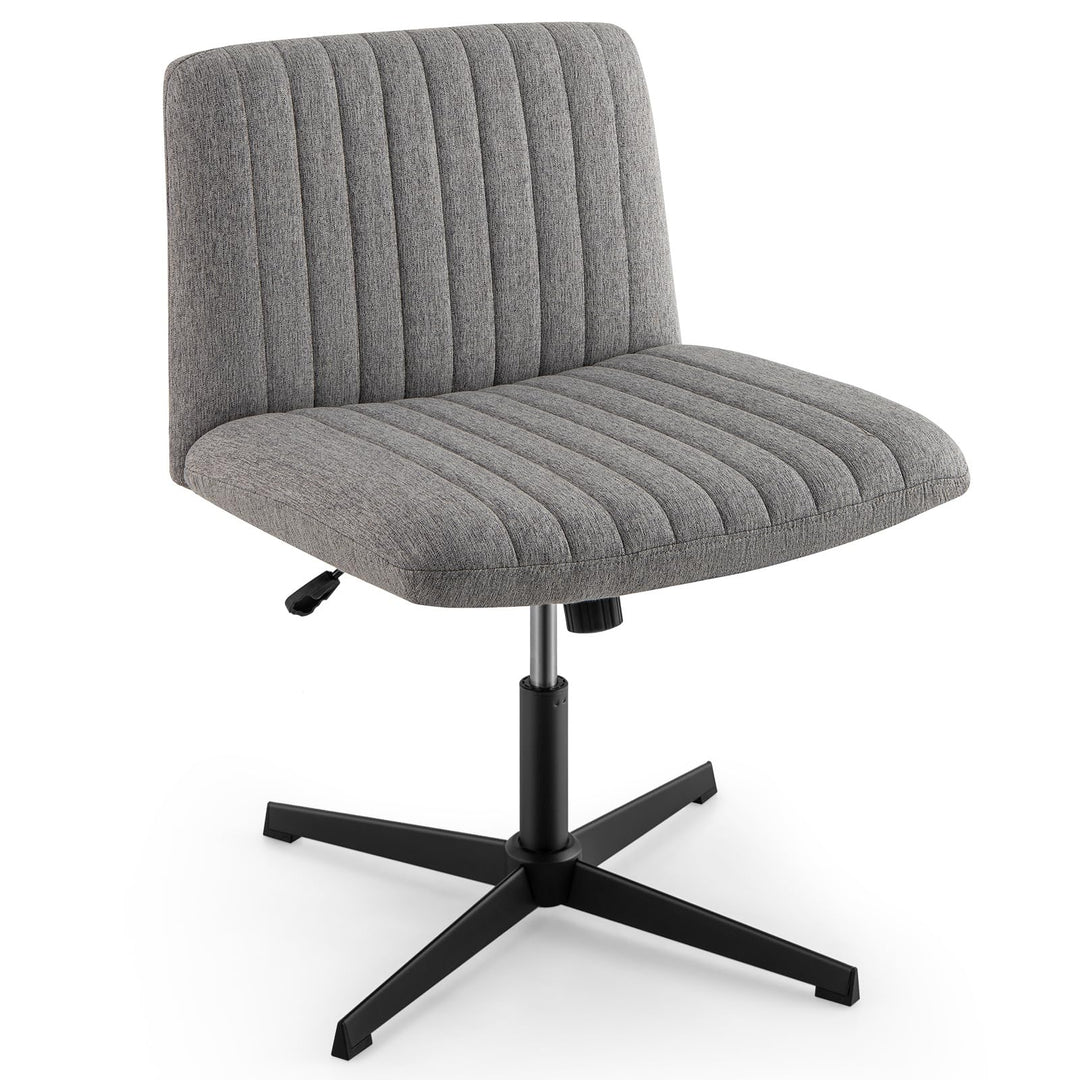 Giantex Criss Cross Chair, Fabric Cross Legged Office Desk Chair No Wheels