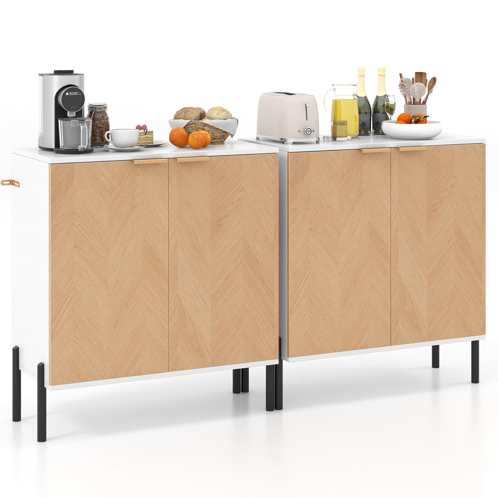 Giantex Buffet Cabinet with Storage, 2-Door Kitchen Sideboard with Storage Cabinet