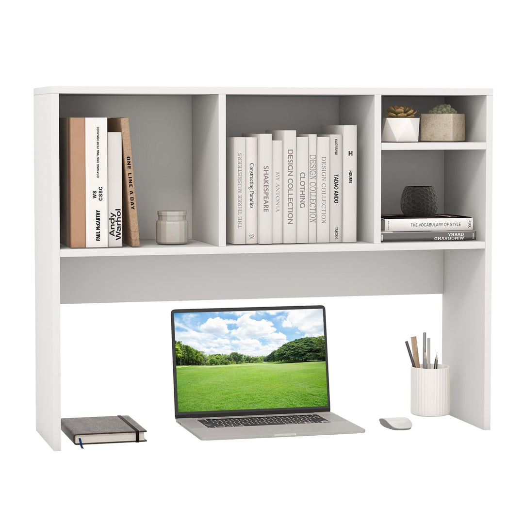 Countertop Storage Hutch with 4 Shelves for Computer Desk