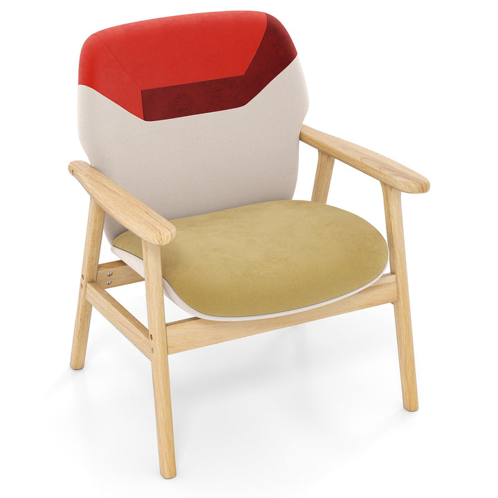 Giantex Upholstered Side Armchair with Spacious Backrest