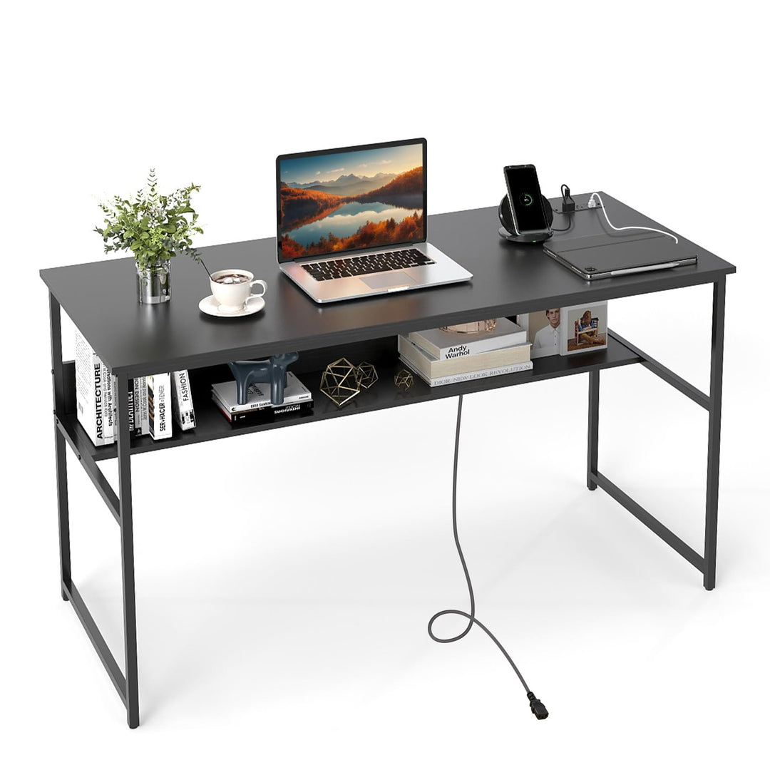 Giantex 55 Inch Computer Desk with Charging Station