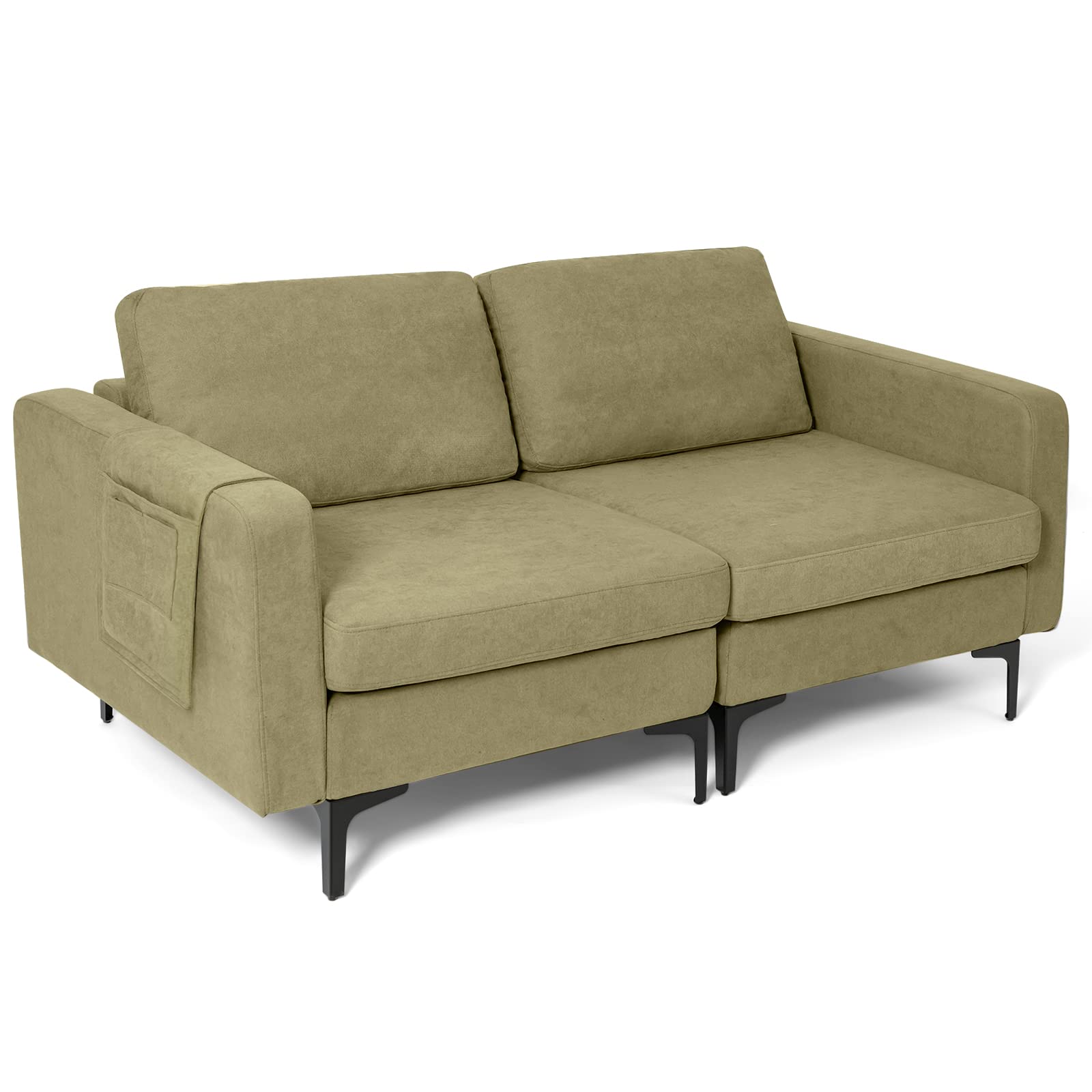 Giantex 2-Seat Sofa Couch, 66" L Modern Loveseat