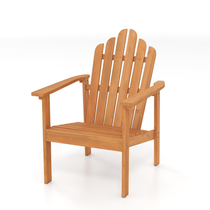 Giantex Outdoor Patio Stackable Adirondack Chair with Slatted Backrest &amp; Seat (1/2/4)