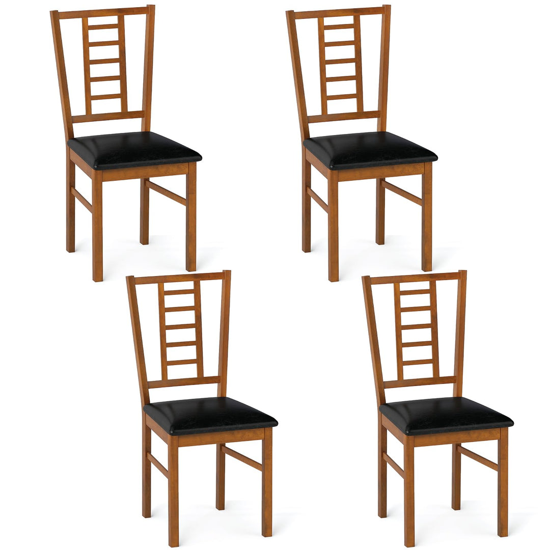 Giantex Wooden Dining Chairs Set of 2/4 Armless Kitchen Chairs