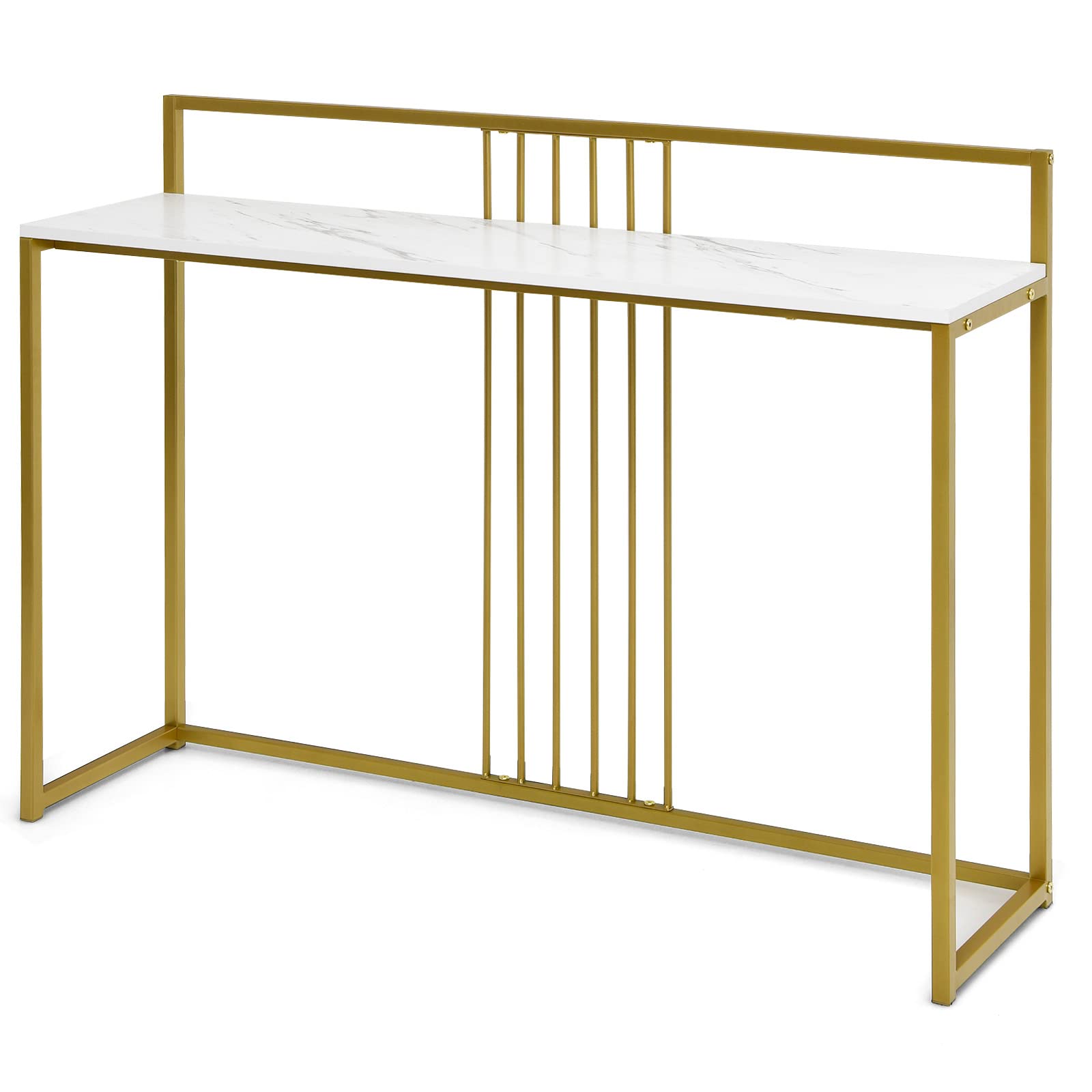 Giantex 47" Entryway Console Table - Narrow Hallway Table w/Sturdy Gold Metal Frame, Anti-Tipping Kits
