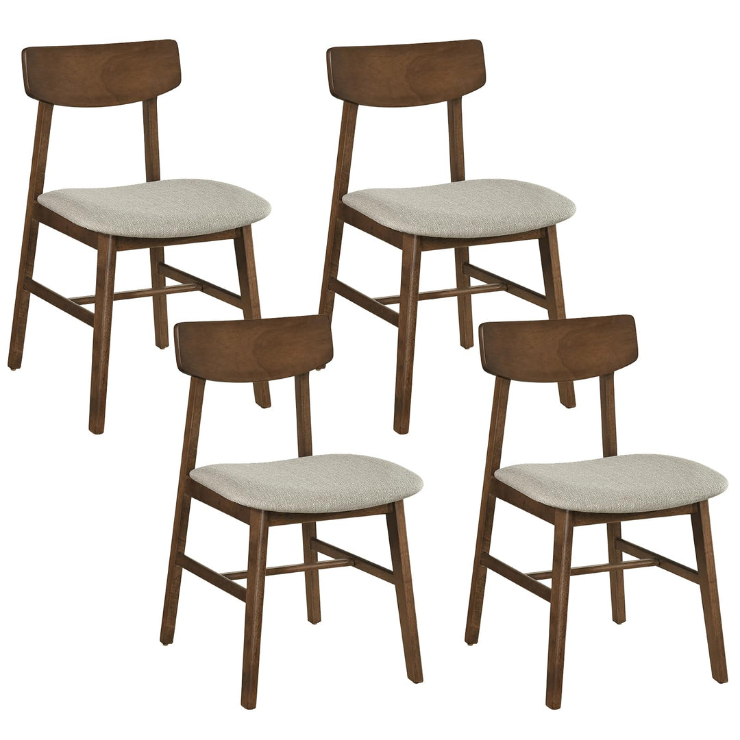 Giantex Solid Rubber Wood Dining Room Chairs with Curved Backrest