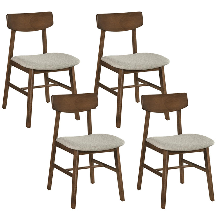 Giantex Solid Rubber Wood Dining Room Chairs with Curved Backrest