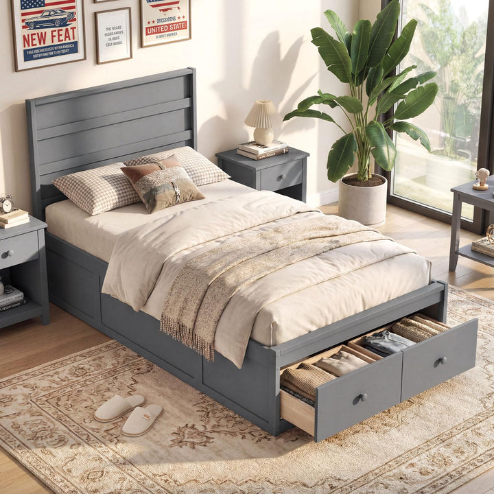 Giantex Bed Frame with Storage Drawers