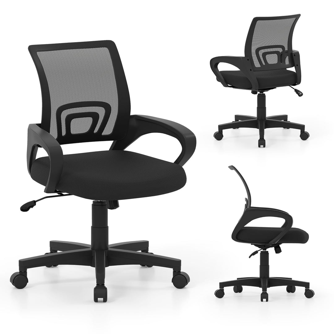 Giantex Ergonomic Mesh Office Chair | Mid-Back Computer Chair with Breathable Backrest