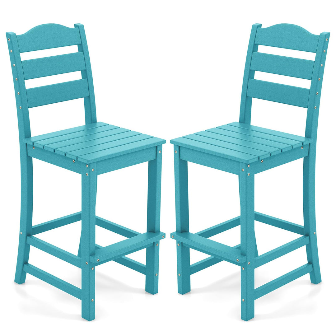 Giantex Patio Tall Bar Chair with Backrest and Footrest