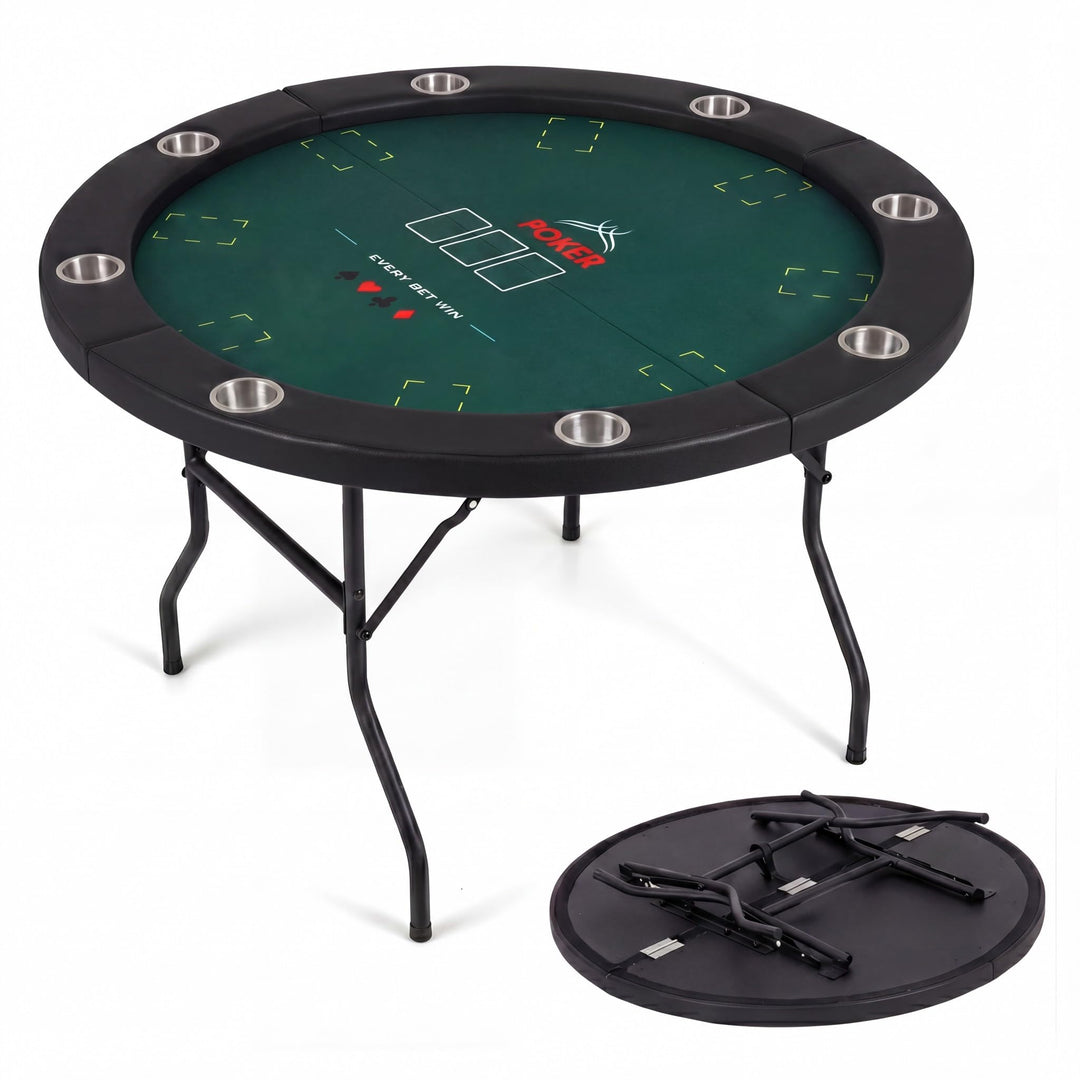 Giantex 8 Player 48" Round Texas Holdem Poker Table Foldable