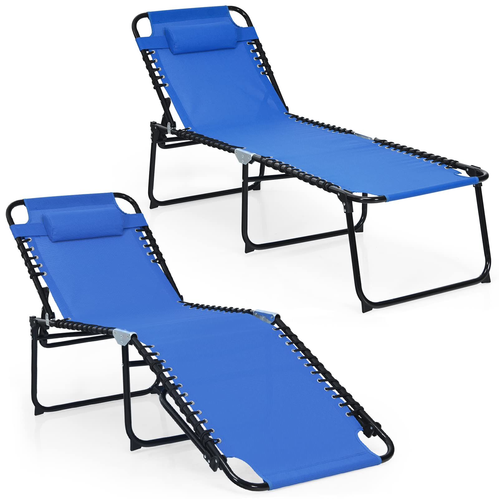 Giantex Patio Chaise Lounge Chair Foldable W/Adjustable Positions