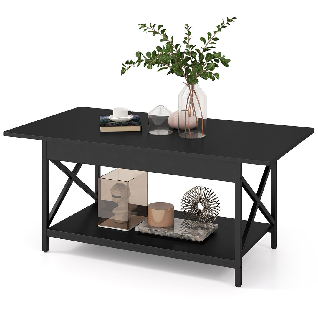 Giantex 2 Tier Coffee Table with Storage Shelf