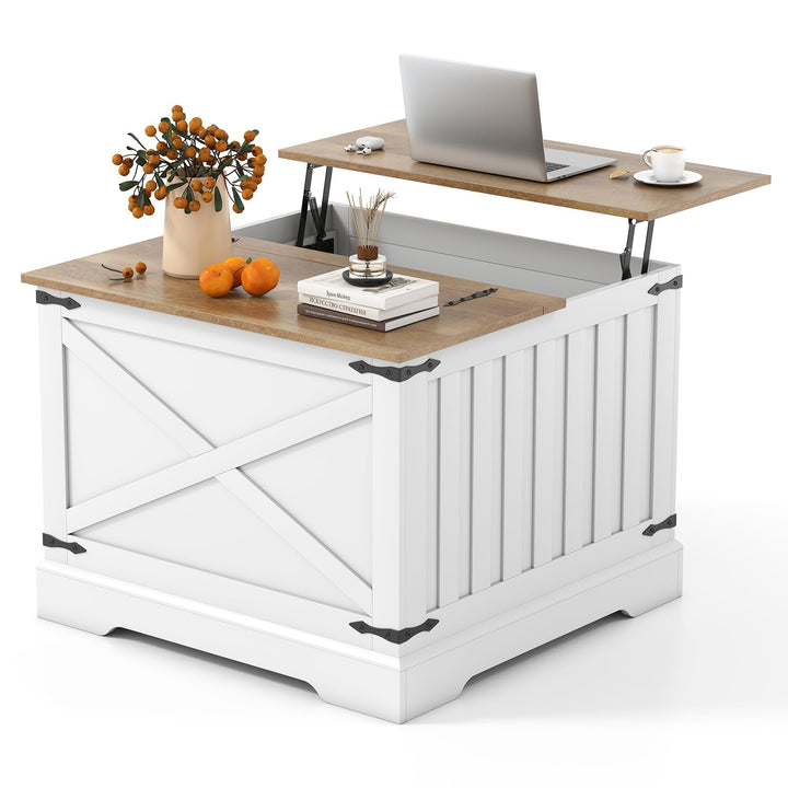 Giantex 31.5" Square Wood Center Table with Large Hidden Storage Compartment & Hinged Lift Top