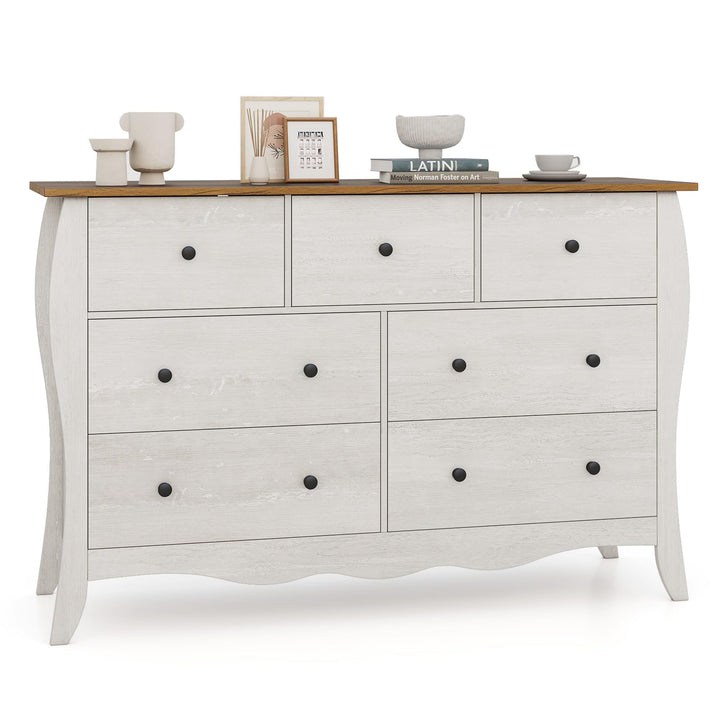 Giantex Storage Cabinet with Foldable & Detachable Fabric Drawers, Anti-Tipping Kit, 47” x 15” x 30.5” Farmhouse Floor Cabinet
